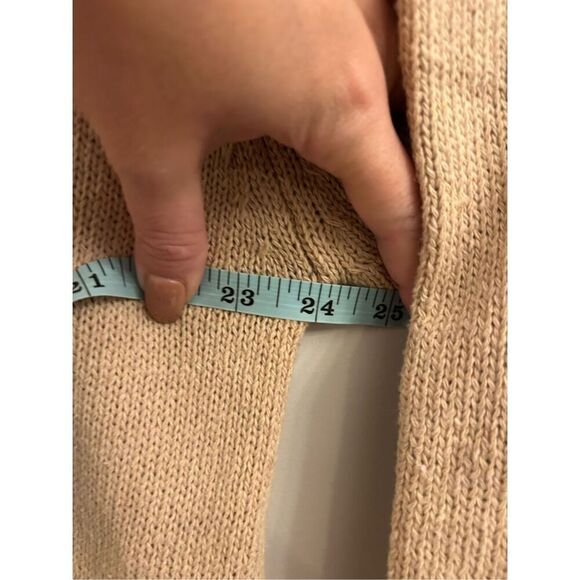 Heathmoor Cable Mock Neck Tan Boho Sweater S/M Neutral relaxed fit - Picture 5 of 6